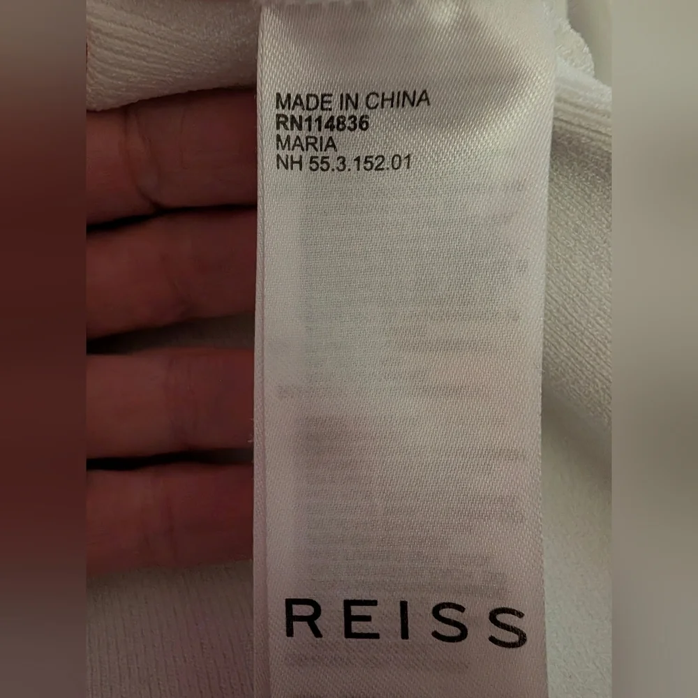 White Reiss Maria Sheer Twist Front Jumper